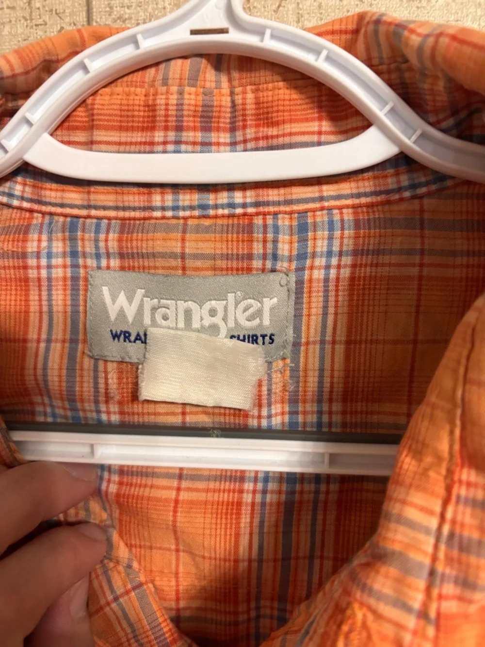 Wrangler Orange Plaid Short-Sleeve Western Shirt X-large Mens - Picture 2 of 3